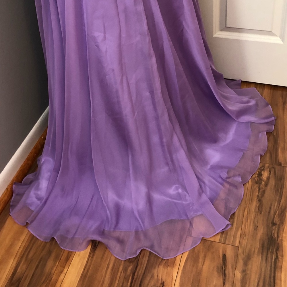 🔴CLEARANCE NEW STUDIO 17 SZ 8 LILAC BEADED ILLUSION CHIFFON FORMAL EVENING GOWN - Picture 12 of 15